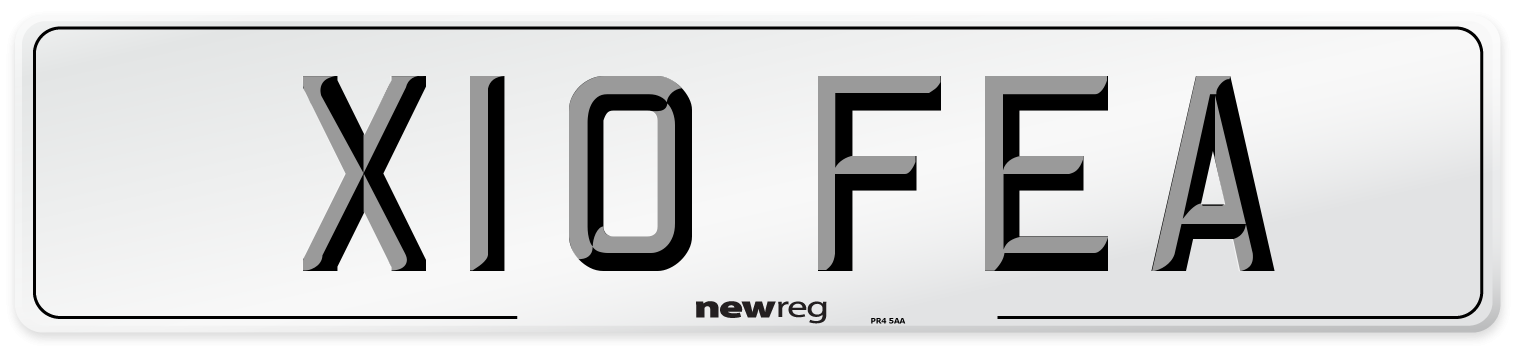 X10 FEA Number Plate from New Reg